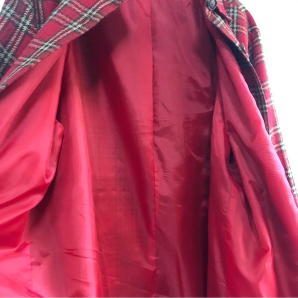 Vintage red tartan plaid wool hunting jacket button front amazing condition - Picture 8 of 9